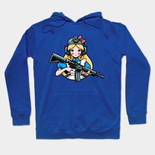 Tactical Wonderland Odyssey Tee: A Unique Twist on Alice's Journey Hoodie